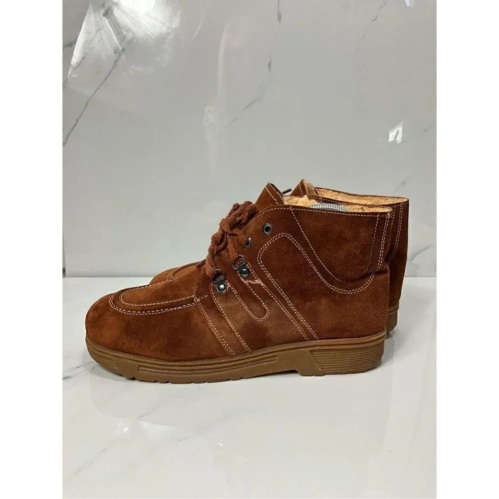 VINTAGE 50/60’s RARE J. S. RAUB Suede Sherpa lined shoes boots